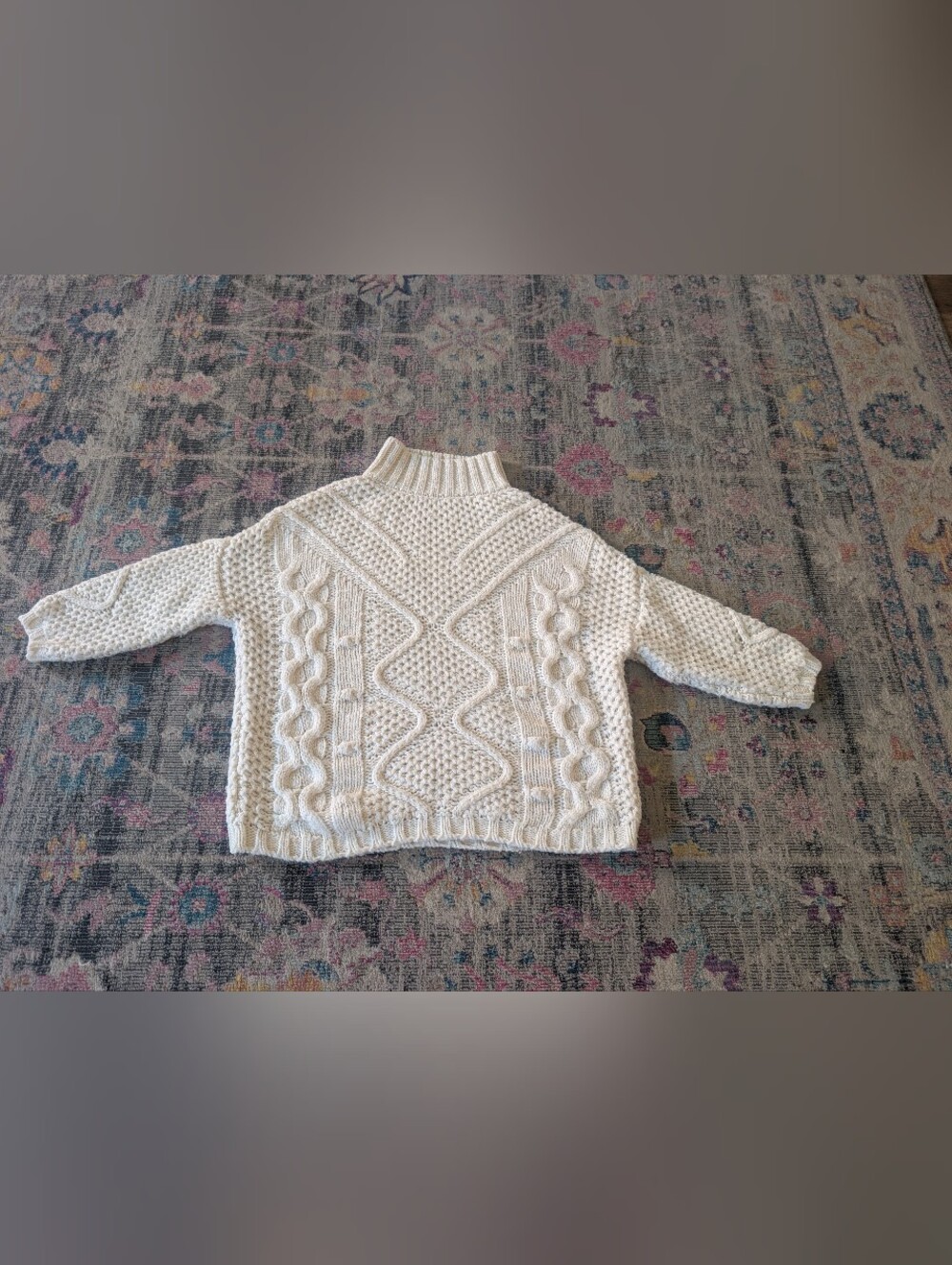 Zara Cream Cable-Knit Women's Sweater M